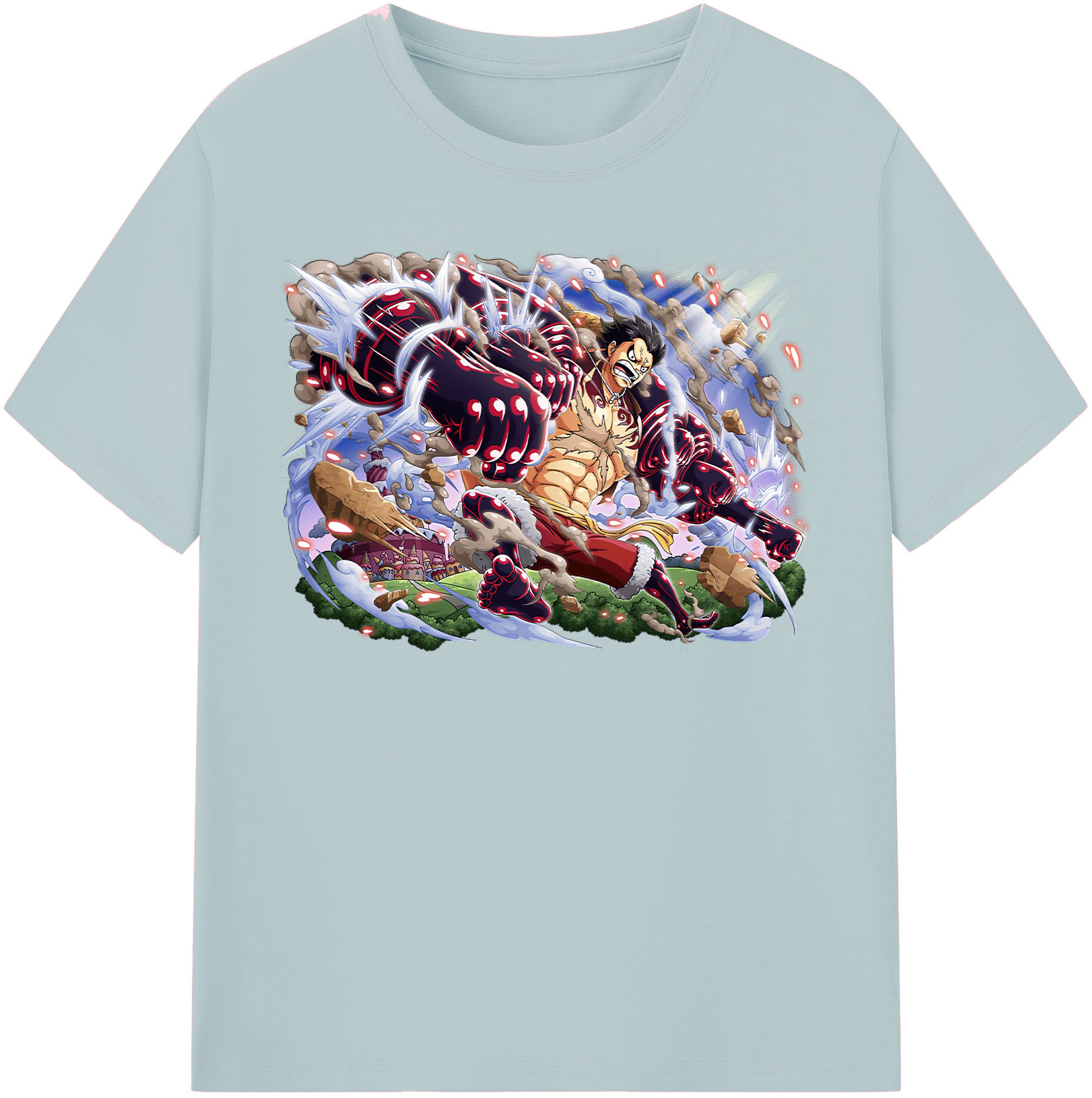 ワンピース モンキー・D・ルフィ ONE PIECE Monkey D. Luffy 綿100％半袖Tシャツ（フロントプリント）